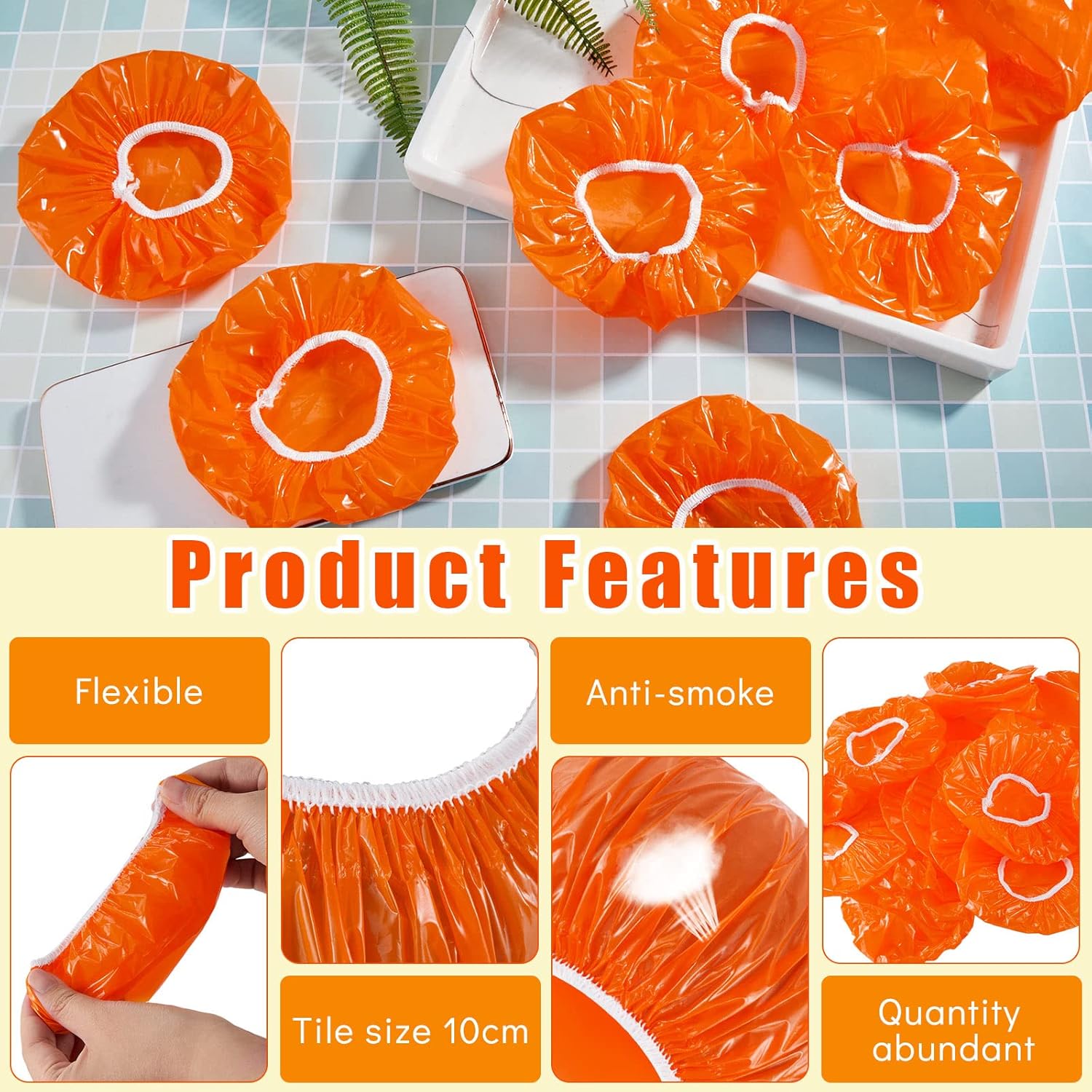 24 Pieces Smoke Detector Fire Alarm Dust Paint Cover Thicken Elastic Stretch Plastic Smoke Detector Fire Alarm Cover during Cooking or Baking, Orange