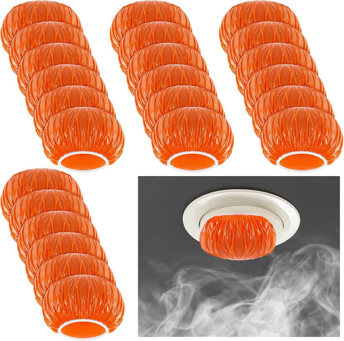 24 Pieces Smoke Detector Fire Alarm Dust Paint Cover Thicken Elastic Stretch Plastic Smoke Detector Fire Alarm Cover during Cooking or Baking, Orange